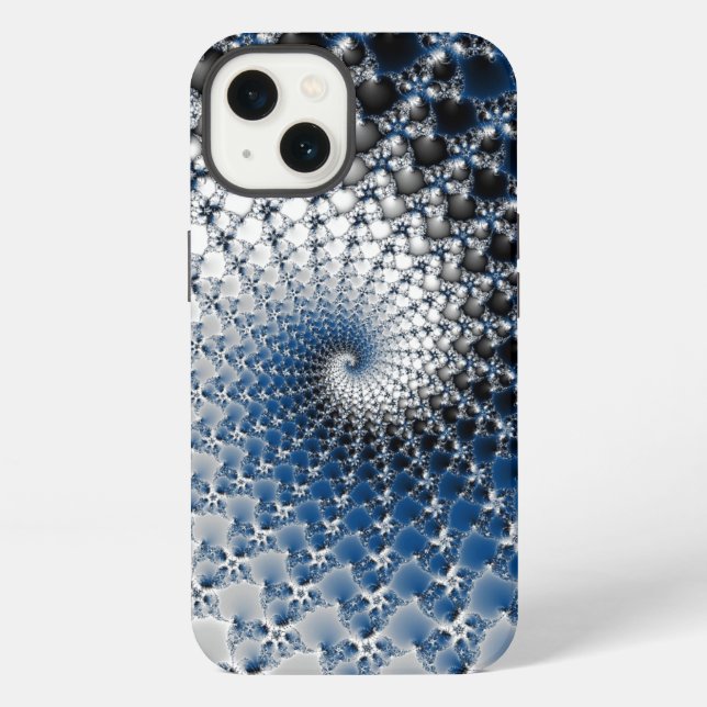 Blue Spiral Iphone Case (Back)