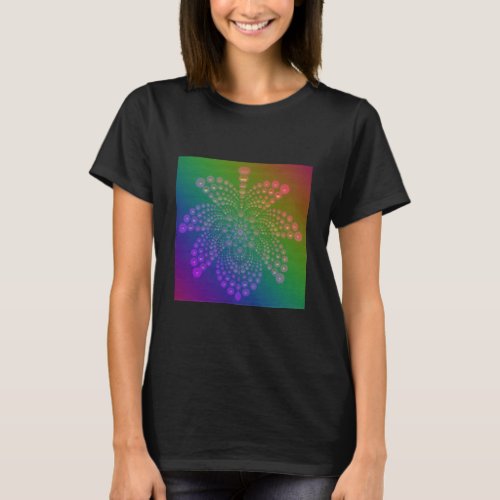 Blue Spiral Mirror Amethyst Rainbow  T_Shirt