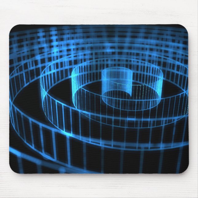 Blue Spiral Mouse Pad (Front)