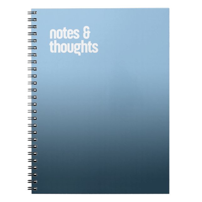 Blue Spiral Notebook – "Notes & Thought" journal (Front)