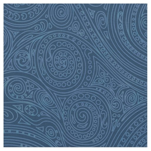 Blue Spiral Pattern Fabric