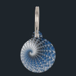 Blue Spiral Pet ID Tag<br><div class="desc">Blue and white spiral fractal artwork - does it spiral up or down? Illusions are so much fun and make beautiful patterns.</div>