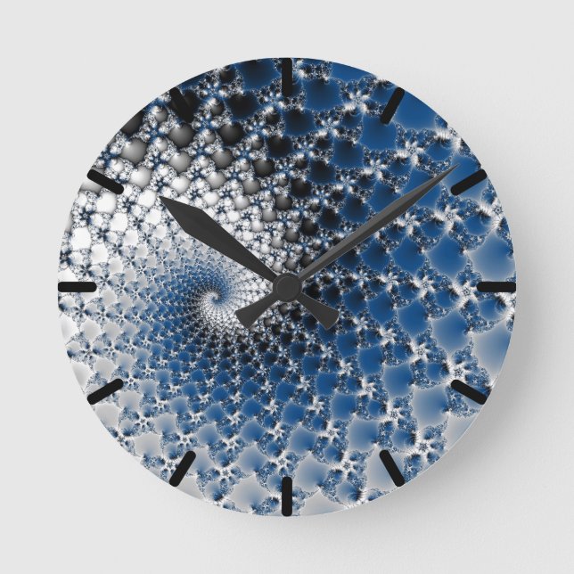 Blue Spiral Round Clock (Front)