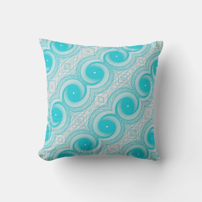 blue spiral throw pillow (Front)