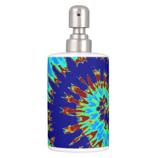 Blue Spiral Tie Dye Bathroom Sink Set Zazzle