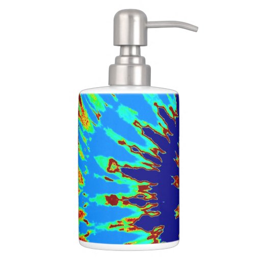 Blue Spiral Tie Dye Bathroom Sink Set Zazzle