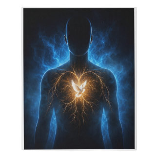 Blue Spiritual Energy Butterfly Canvas Art – Abstr