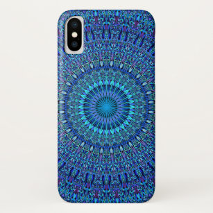 Blue Spiritual Flower Garden Mandala iPhone X Case