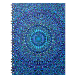 Blue Spiritual Flower Garden Mandala Notebook