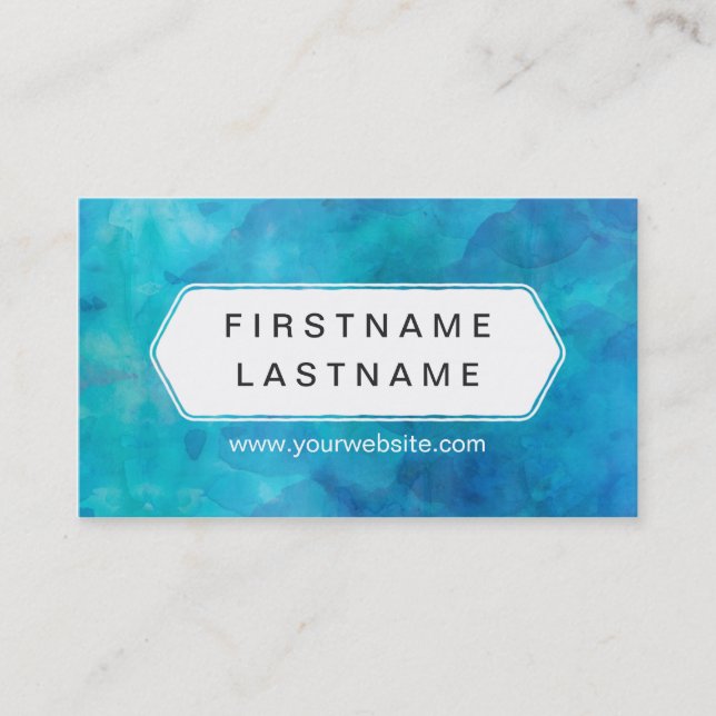Blue Splash - Modern Water Color Business Card (Front)