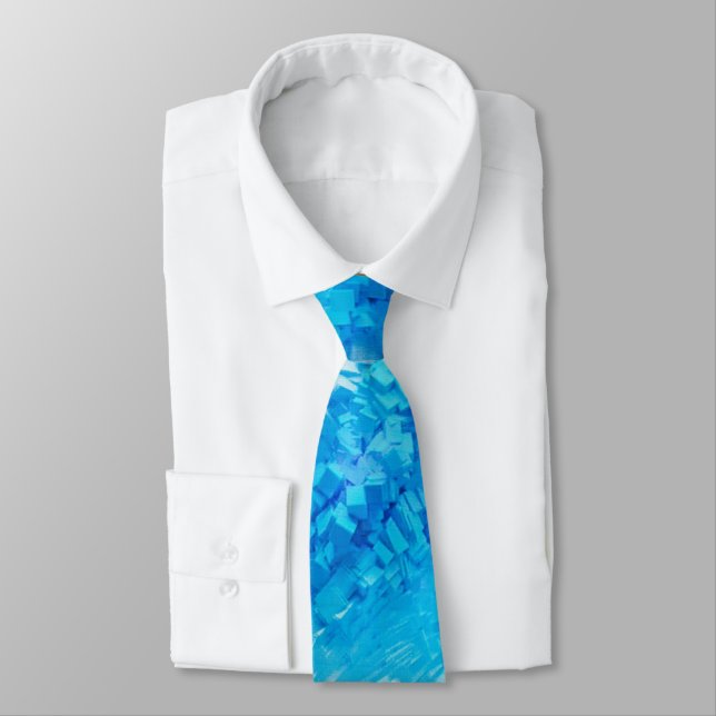 Blue Splash Neck Tie (Tied)