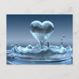 Blue Splash Of Heart Postcard
