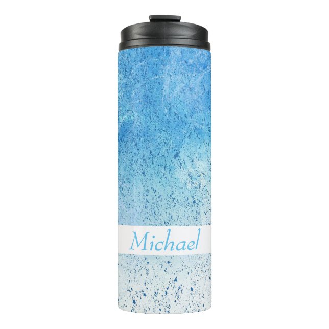 Blue Splash Thermal Tumbler (Front)