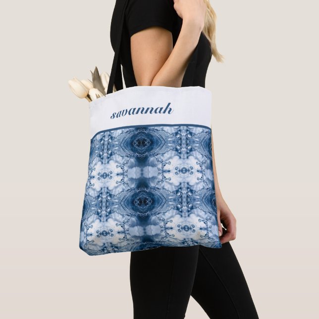 Blue Splash Tote Bag (Close Up)