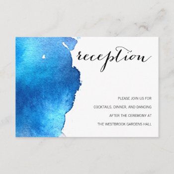 Blue Splash Watercolor Wedding Invitation by kittypieprints at Zazzle