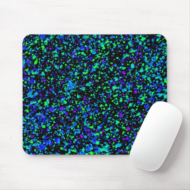 Blue Splatter - Mouse Pad (With Mouse)