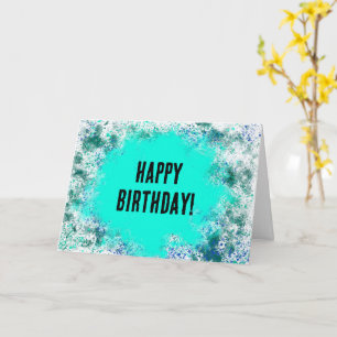 Blue splatter paint greeting card
