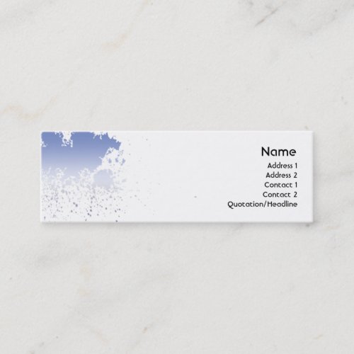 Blue Splatter - Skinny Business Card Template