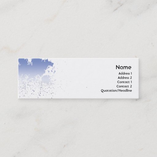 Customizable Blue Splatter - Skinny Business Card Template