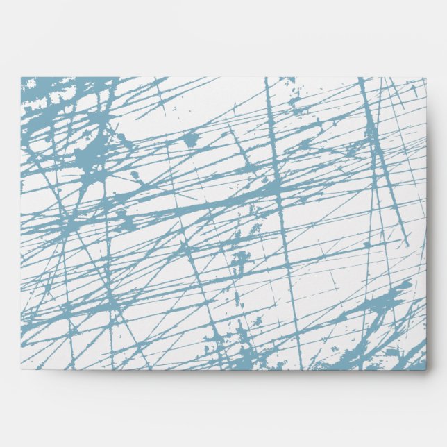Blue Splatter Star Bar Bat Mitzvah Envelope (Front)