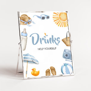 Blue Splish Splash Baby Shower Drinks Poster