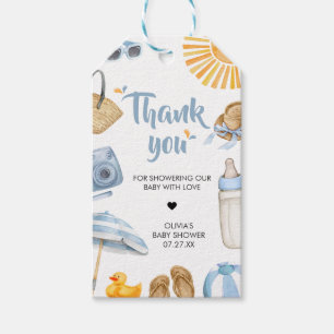 Blue Splish Splash Baby Shower Favor Tags