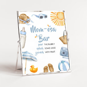 Blue Splish Splash Baby Shower Mom Osa Bar Poster