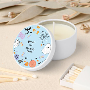 Blue Spooky One Cute Ghost Halloween 1st Birthday Mini Candle Favors