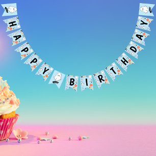 Blue Spooky One Cute Halloween Happy Birthday Bunting Flags