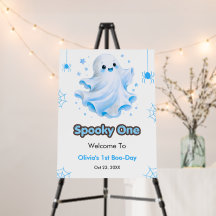 Blue Spooky One Halloween 1st Birthday Welcome
