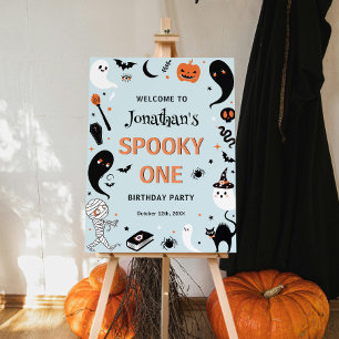 Blue Spooky One Halloween 1st Birthday Welcome  Foam Board