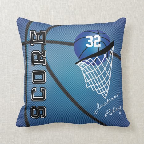 Blue Sport Basketball | DIY Name Throw Pillow