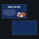 Blue Sports Baby Shower Books for Baby Enclosure Card<br><div class="desc">Blue Sport Baby Shower Books for Baby Enclosure Card.</div>
