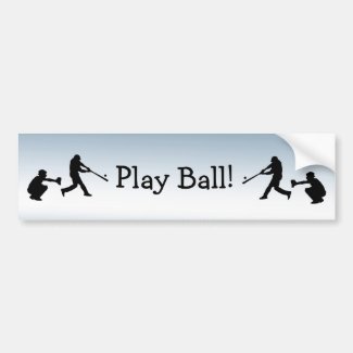 Blue Sports Baseball Play Ball Bumper Sticker