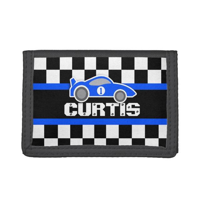 Blue sports car name / age wallet (Front)
