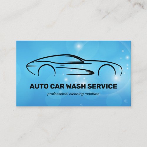 Blue Sports Car Silhouette Wash Wax Auto Detail Business Card