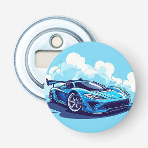 Blue Sports Car Under Clear Sky Bottle Opener