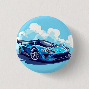 Blue Sports Car Under Clear Sky Button