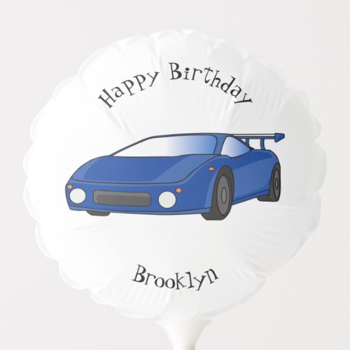 Blue sports car with airfoil illustration  balloon