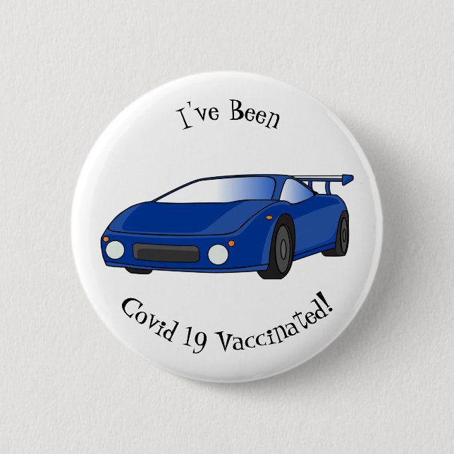 Blue sports car with airfoil illustration button (Front)