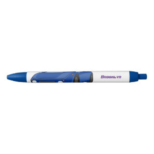 Blue sports car with airfoil illustration pen