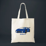 Blue sports car with airfoil illustration  tote bag<br><div class="desc">Cruise around the block with this sports car. Drawn in fun illustration style.</div>