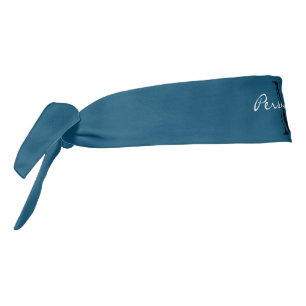 Blue sports headband with custom monogram