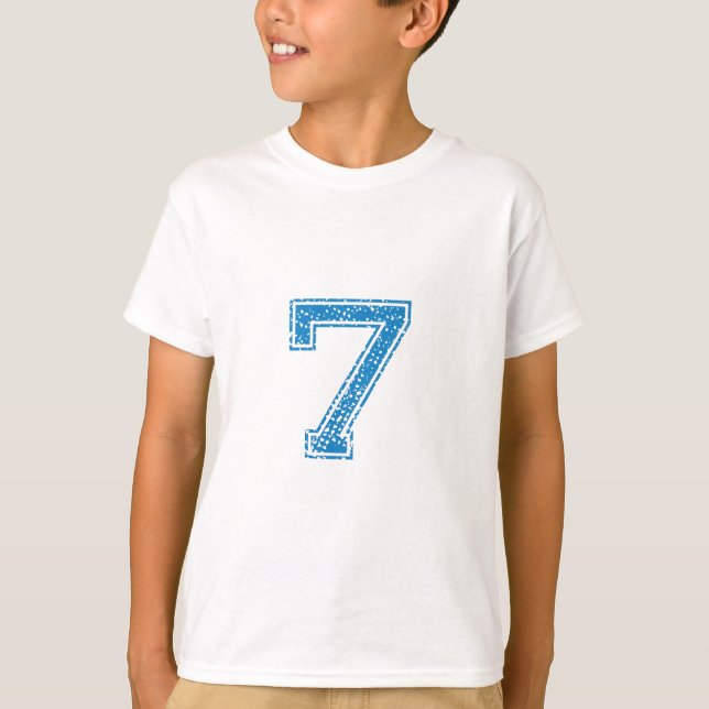 Blue Sports Jerzee Number 7 T-Shirt (Front)