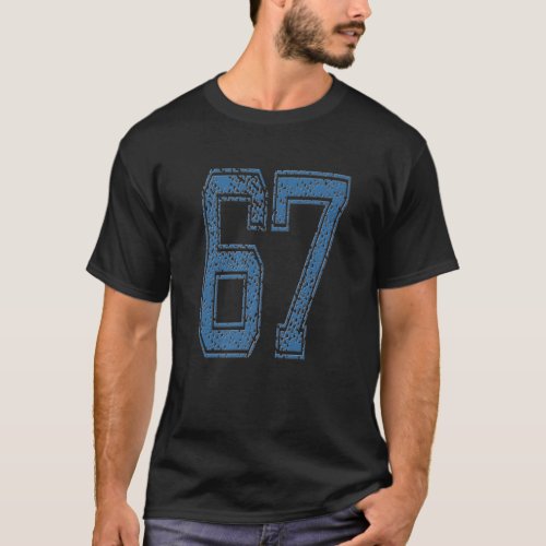 Blue Sports Team Number 67 NoSixty_Seven  Year T_Shirt
