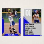 Blue Sports Trading Card Custom Pack (100)<br><div class="desc">Design your very own 100-pack of blue sports trading cards! Customize them by adding your own player photos (front and back), player name, jersey number and key player information. The current player information (Name, Team, Position, Height, Year and Birthday) can be used as a guide, but you can also choose...</div>