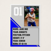 Blue Sports Trading Card Custom Pack (100) (Back)