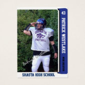 Blue Sports Trading Card w/ Autograph (Front)