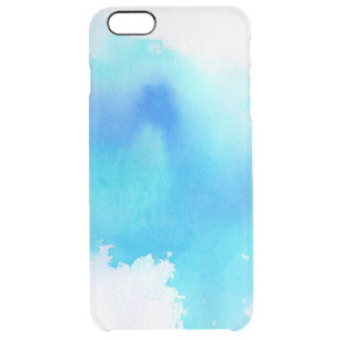 Blue spot, watercolor abstract hand painted clear iPhone 6 plus case