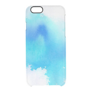 Blue spot, watercolor abstract hand painted clear iPhone 6/6S case